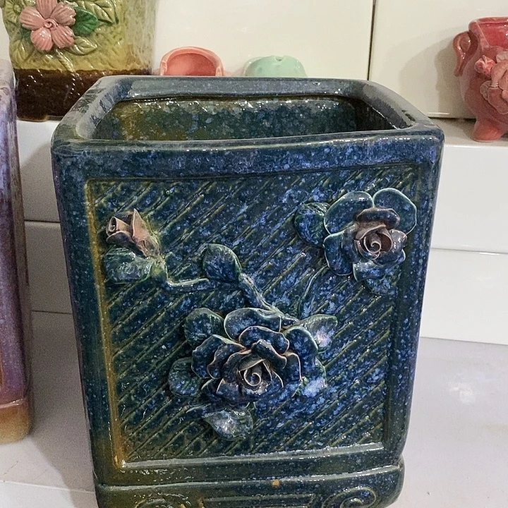 摆件陶盆有孔 微瑕介意勿拍