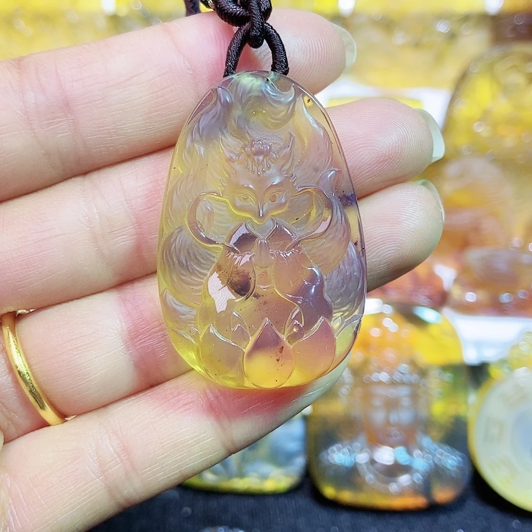 琥珀颈饰未镶嵌九尾狐49
