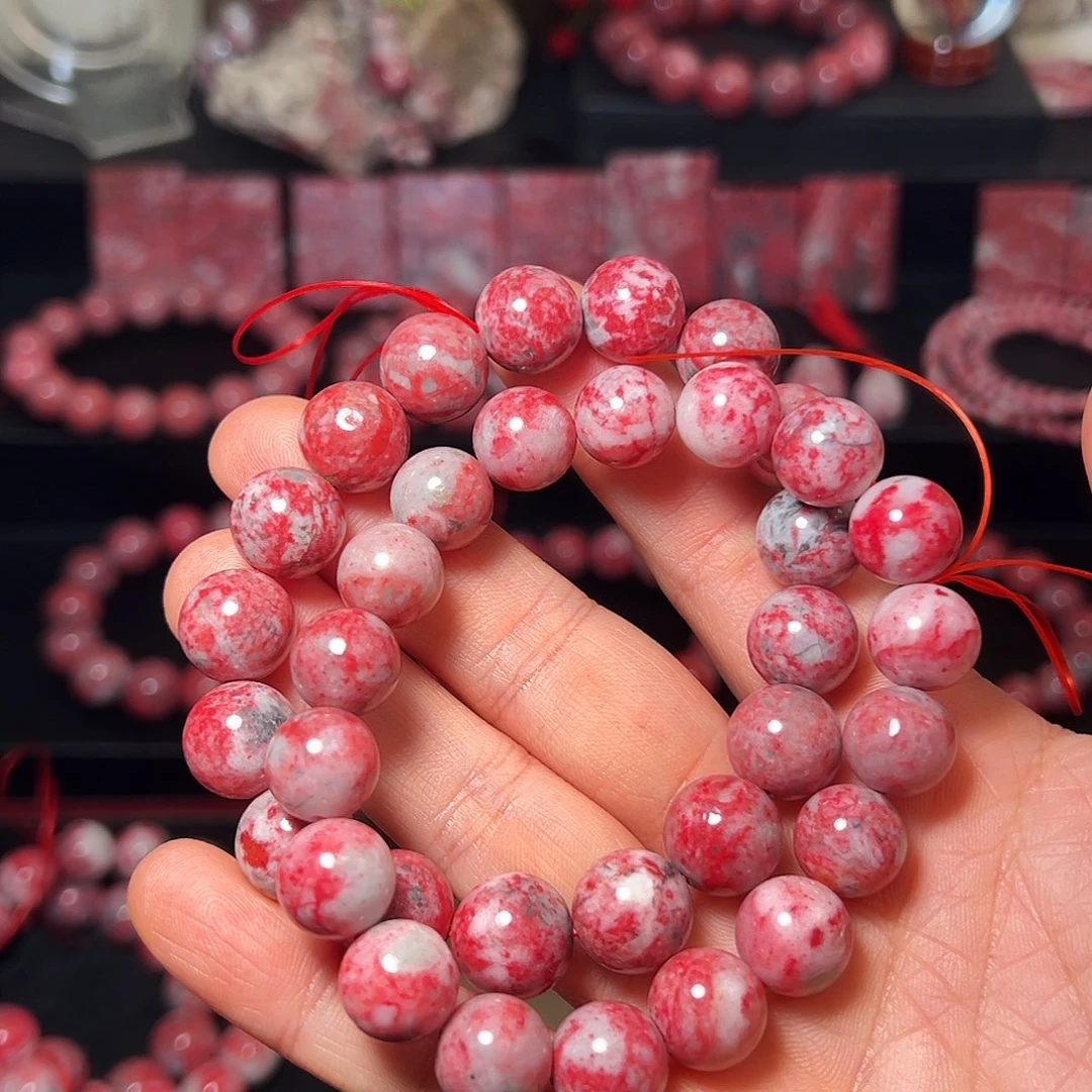 林***友天然辰砂原石手串