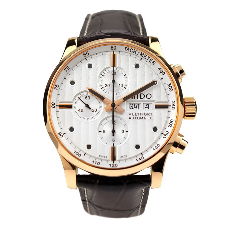 99新 Mido/美度 大颂名品/舵手/表径44/计时玫瑰金/男表