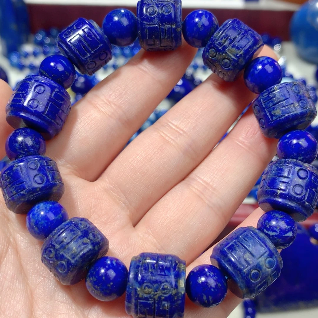 青金石未镶嵌桶珠手链