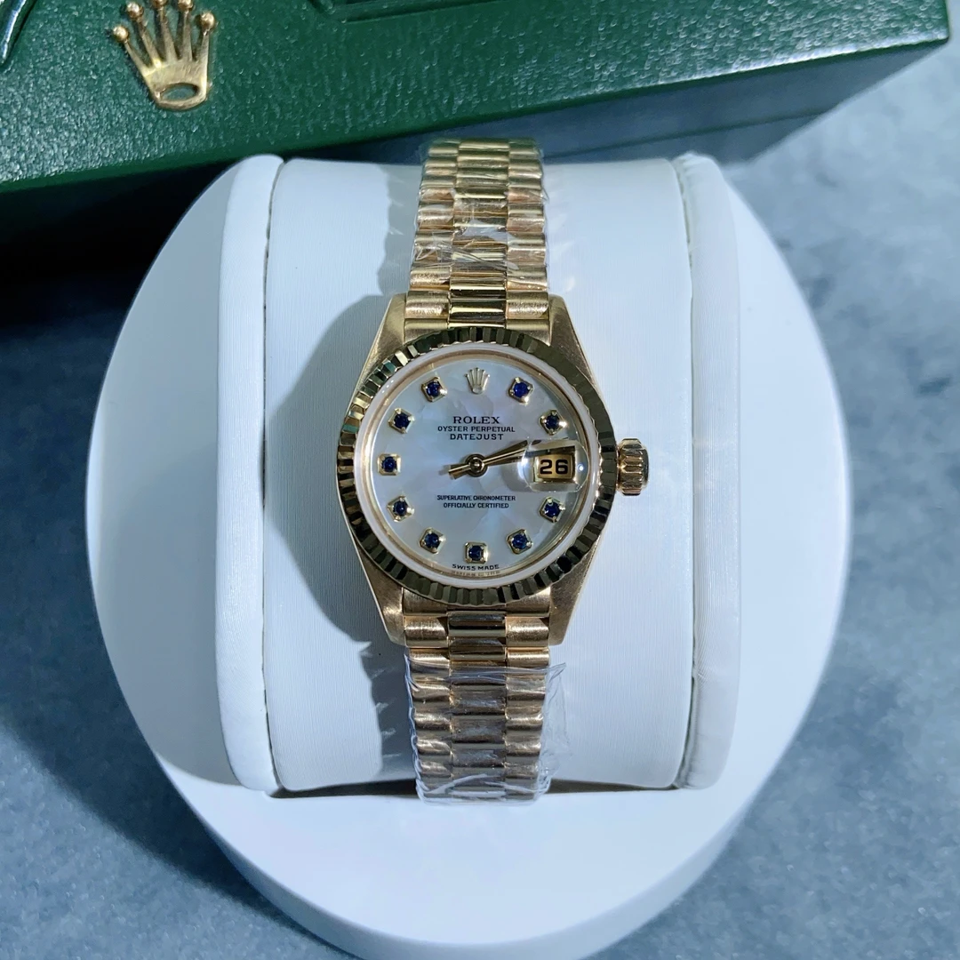 99新 Rolex/劳力士 79178/贝母蓝宝石/18K黄金/自动机械单表/26mm