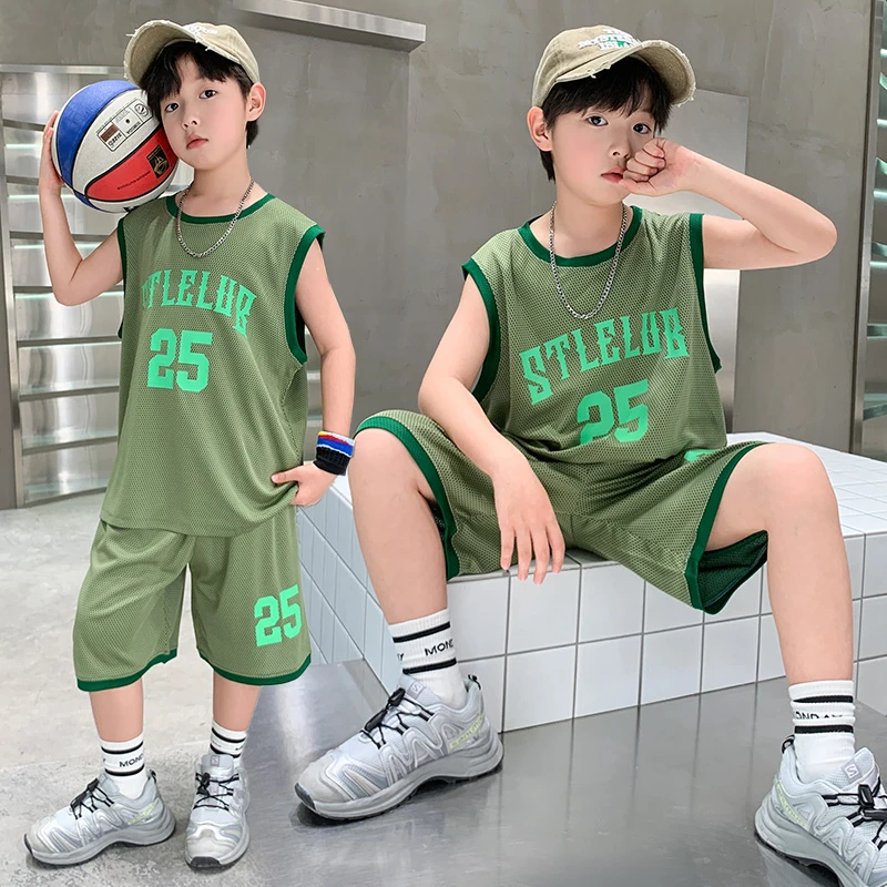 男童篮球服速干套装宝宝无袖背心夏装儿童男孩夏季中大童运动球衣