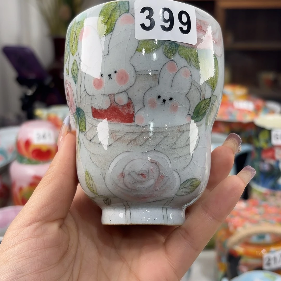 瓷片景德镇手绘高温釉下彩陶瓷茶具