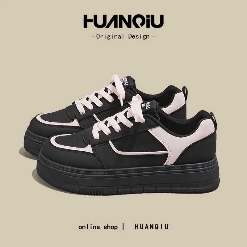 环球黑粉学生女鞋奶fufu小白鞋女2025春季新款百搭轻便板鞋HC6818