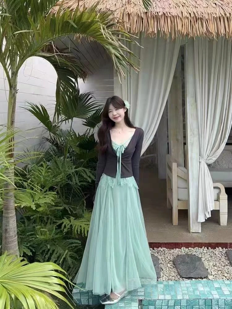 韩系减龄仙女裙两件套时尚洋气显高显瘦不挑人百搭款套裙