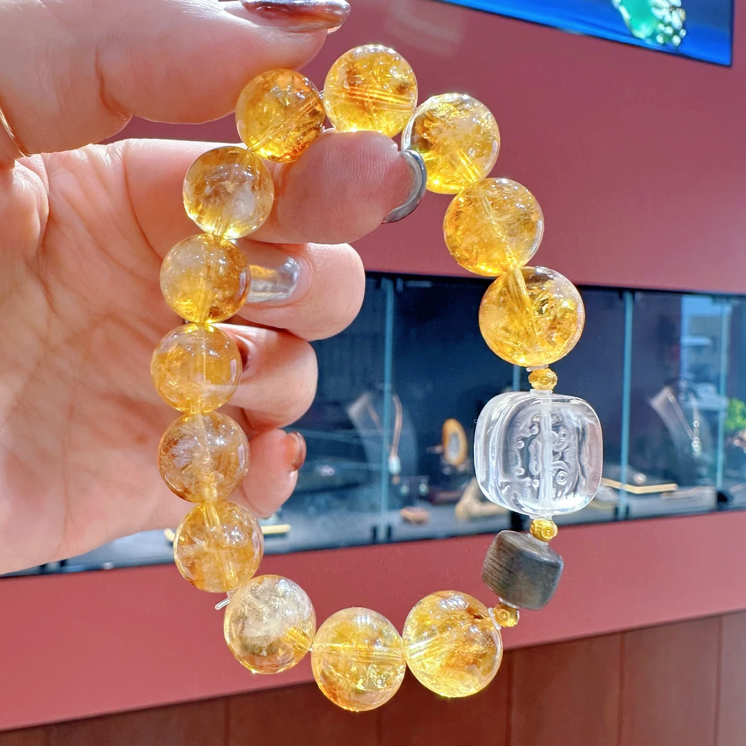 黄塔晶➕白水晶手串（多样性发其一）