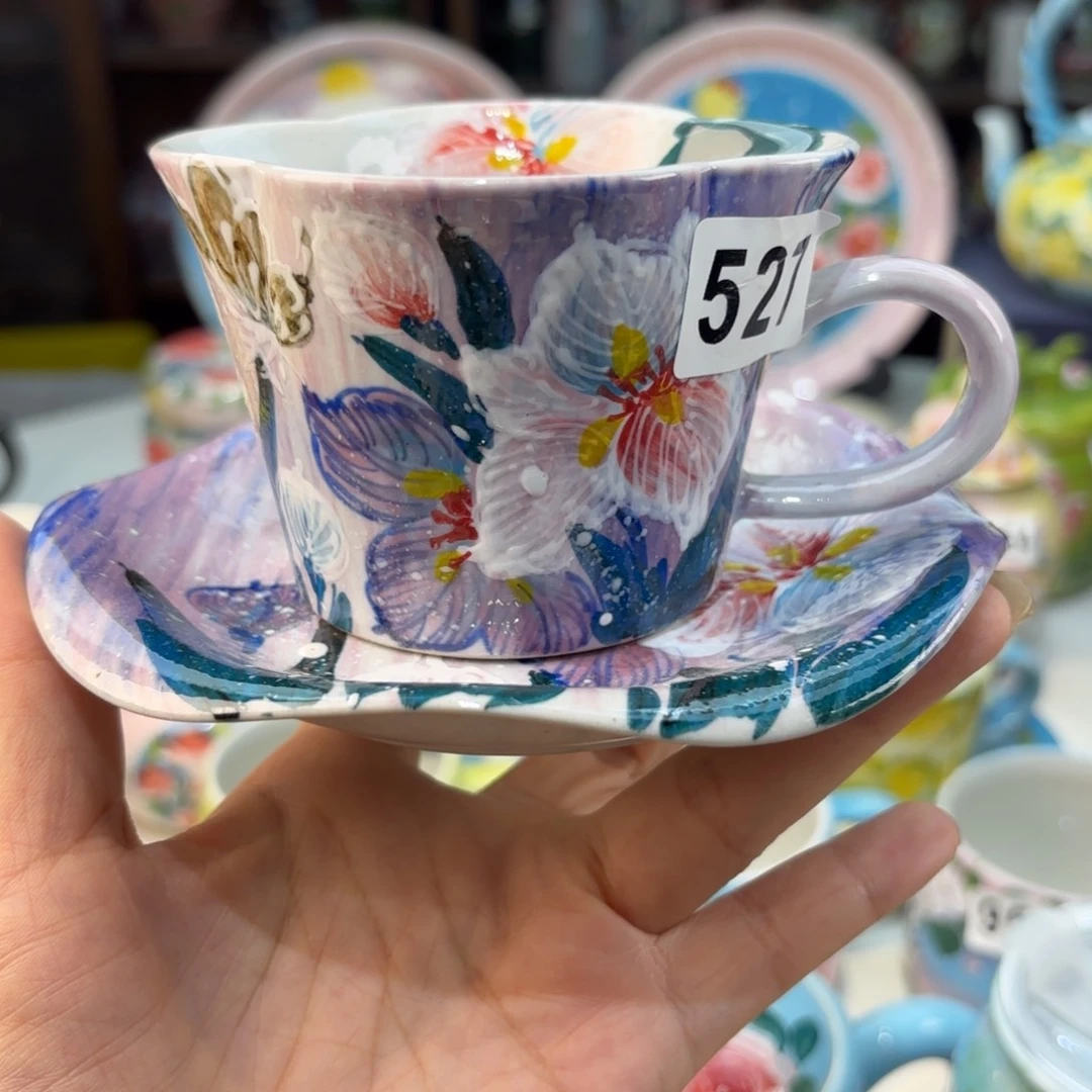 瓷片景德镇手绘高温釉下彩陶瓷茶具