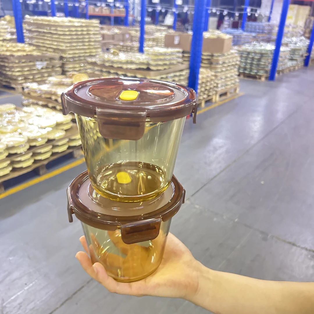 【希乐扣】清仓琥珀汤碗720ml2只装微波炉烤箱冰箱可用高硼硅玻璃