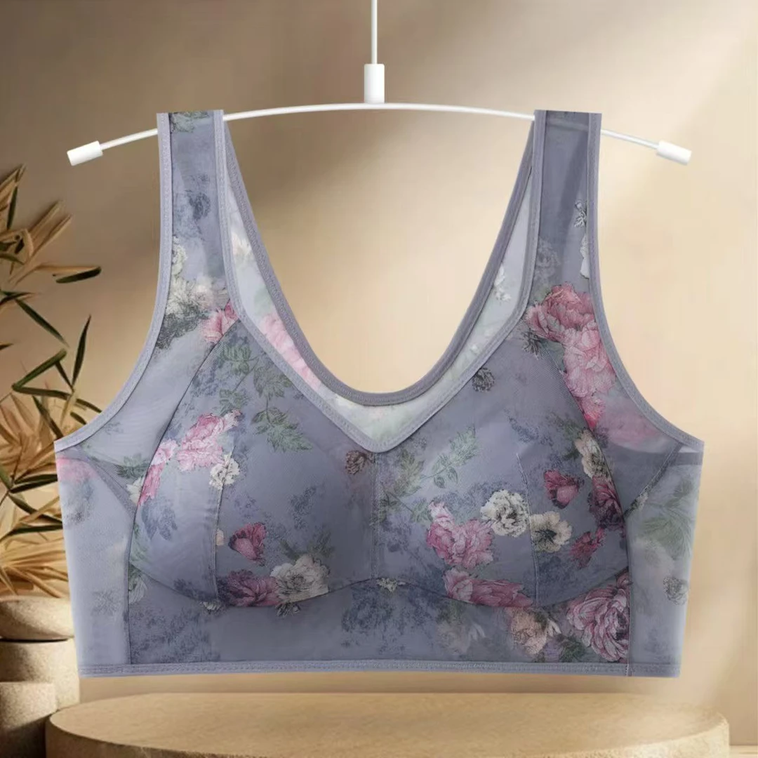 【主播主推】001大花宽带网纱美背吊带背a心(两件组合)