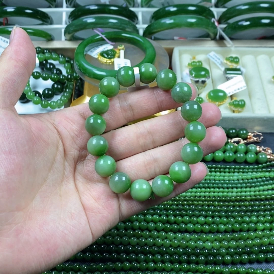和田玉（碧玉）手串未镶嵌卡13