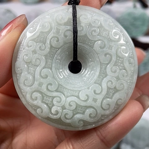 翡翠颈饰未镶嵌仿古扣两面工福利