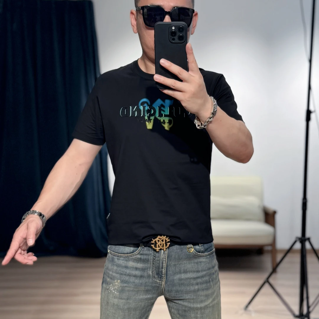 【VG轻奢】 2025夏季高端重工艺炫彩立体浮雕时尚百搭短袖T恤6653