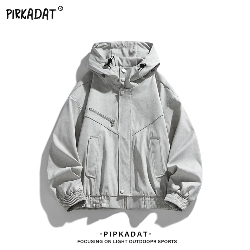 Pirkadat秋季新款cleanfit连帽夹克男士美式复古潮流休闲宽松外套