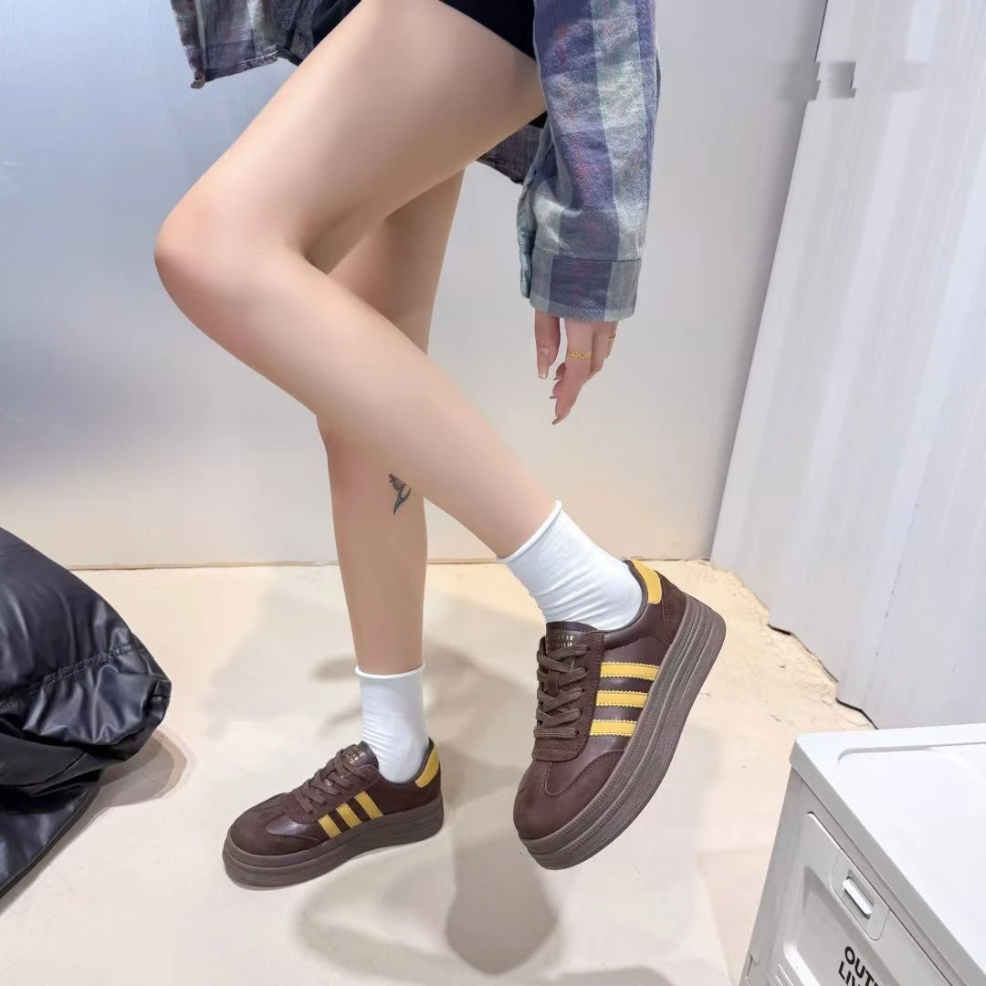 时尚复古百搭4公分厚德训鞋