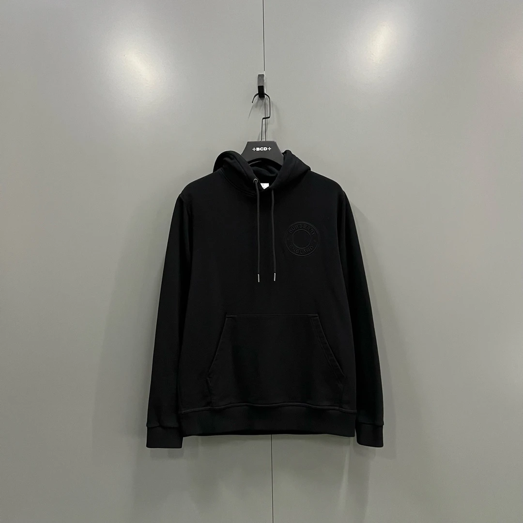 95新 BURBERRY/博柏利 jp828 604626 黑色徽标刺绣帽衫 S码