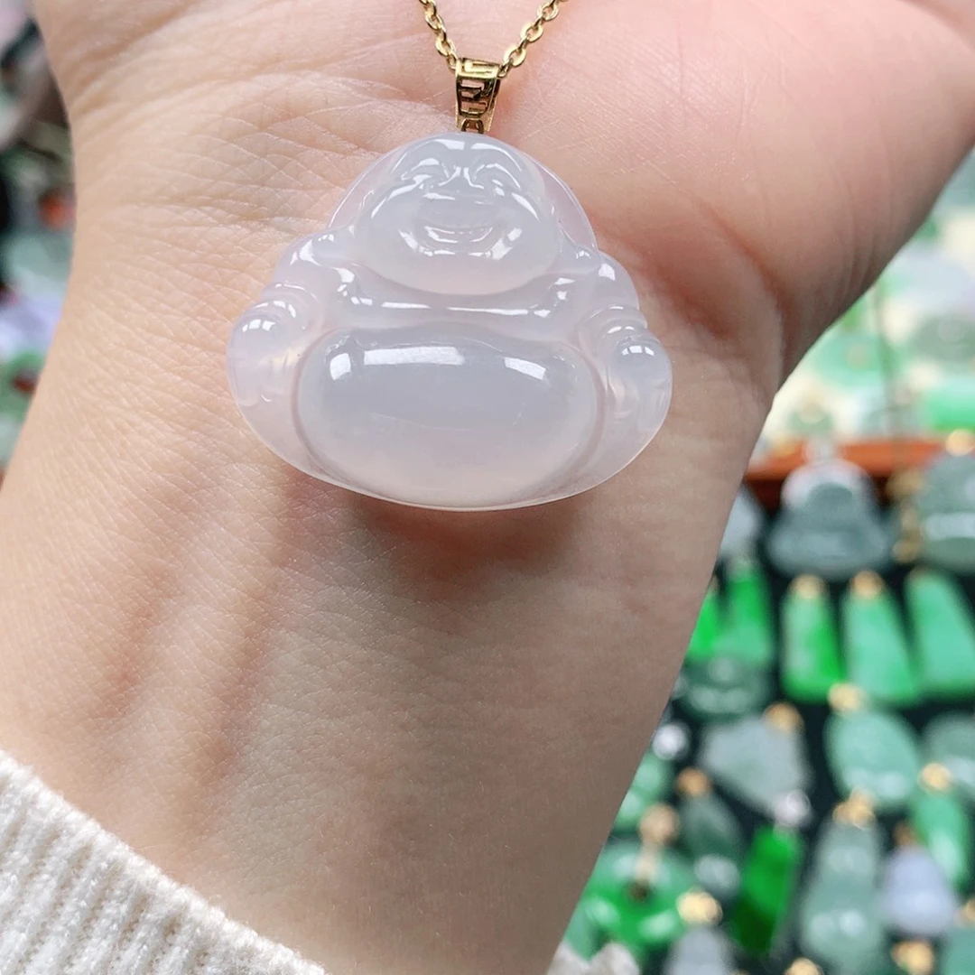 吊坠(不含链)18K金镶嵌翡翠