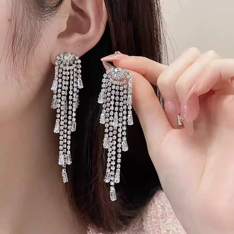 合金合成锆石耳饰 1759【一汪清泉】轻奢耳饰