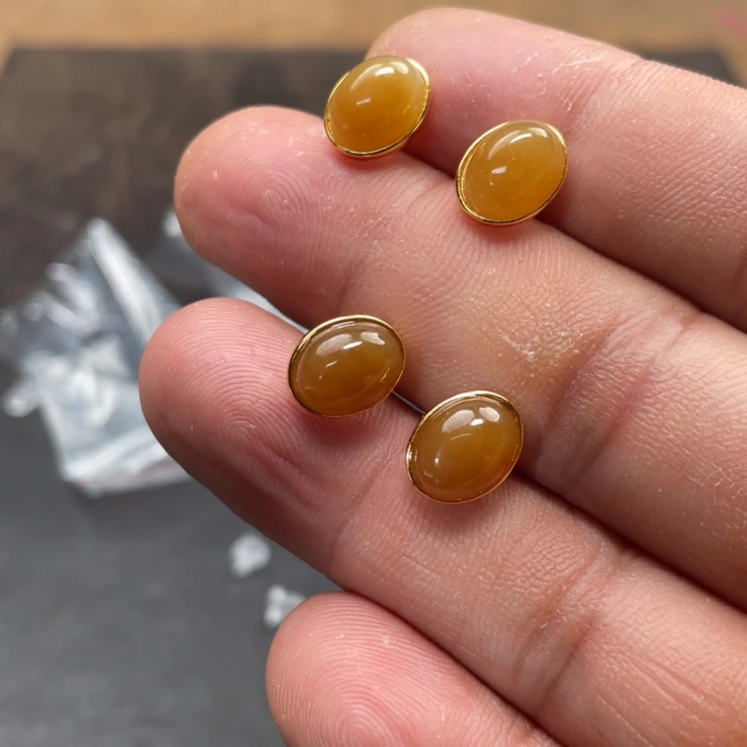 【闪购商品】和田玉银S925镶嵌耳饰