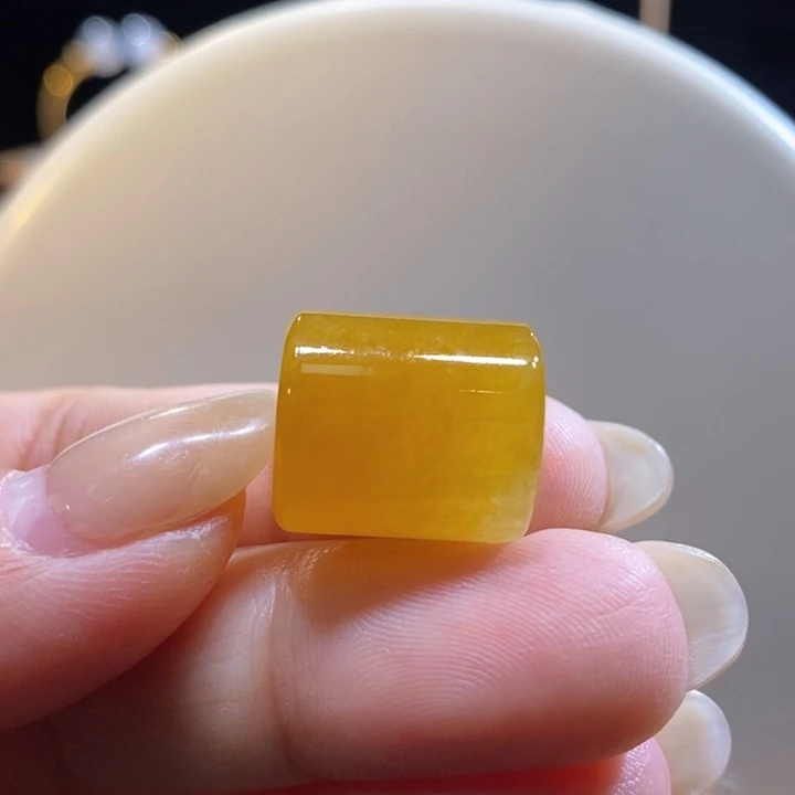 翡翠未镶嵌颈饰翡翠冰满黄桶珠