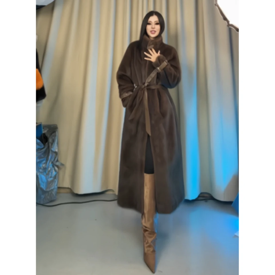 TAFRE设计款欧美气质毛毛外套130#