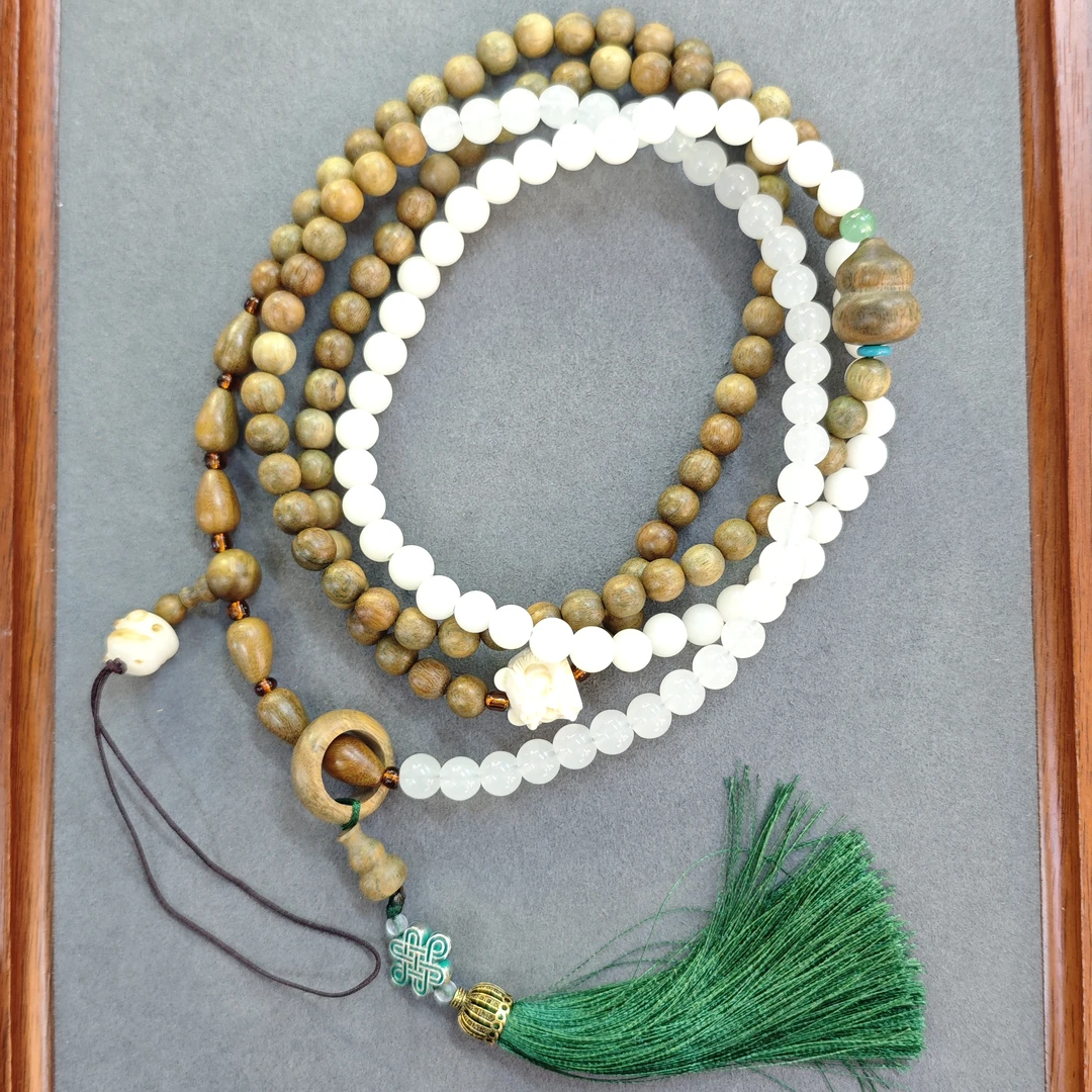 A162绿檀水滴珠葫芦菩提手机长串0055