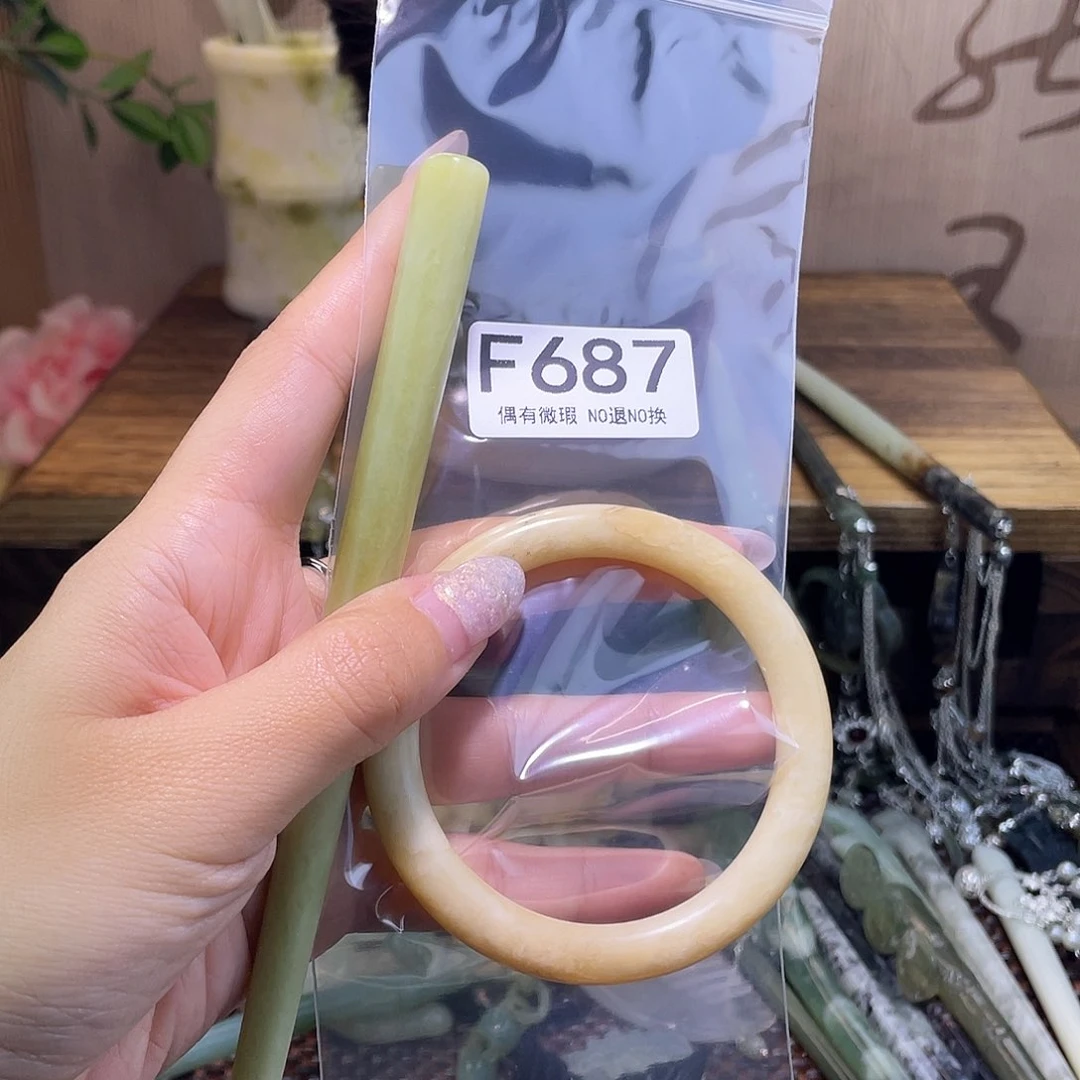 蛇纹石玉发饰合金梦***兰