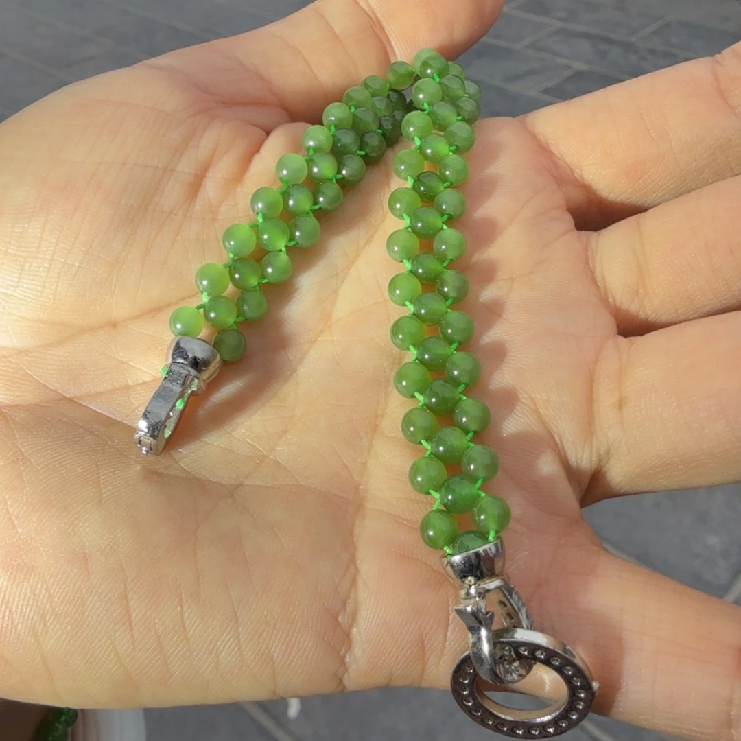 和田玉未镶嵌颈饰碧玉手串银色扣门总多样性拍一发一