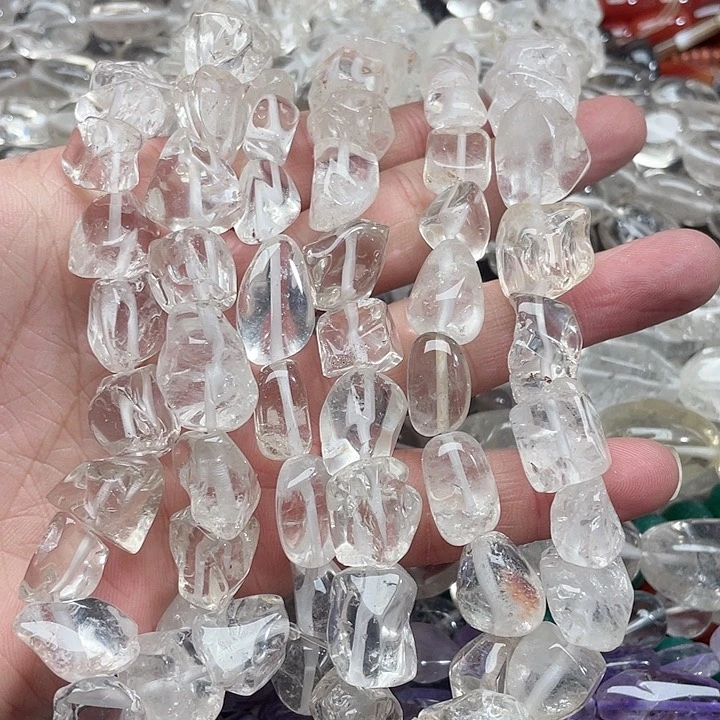 玛瑙/玉髓珠宝半成品未镶嵌一条12mm白水晶原石