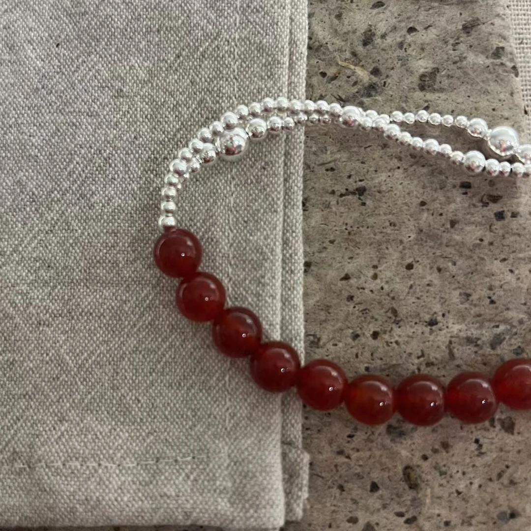 925银手链 JIUJIU【双层珠珠拼接手串】时尚轻奢气质手工百搭0102