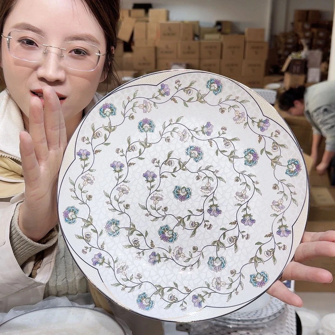 骨瓷高骨10.5英寸平盘27cm一个外贸骨瓷