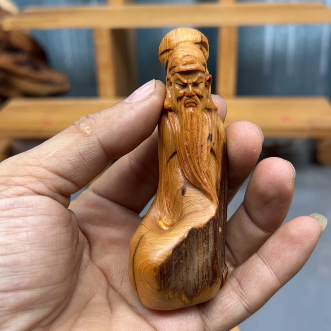 六***鱼木崖柏木摆件手把件