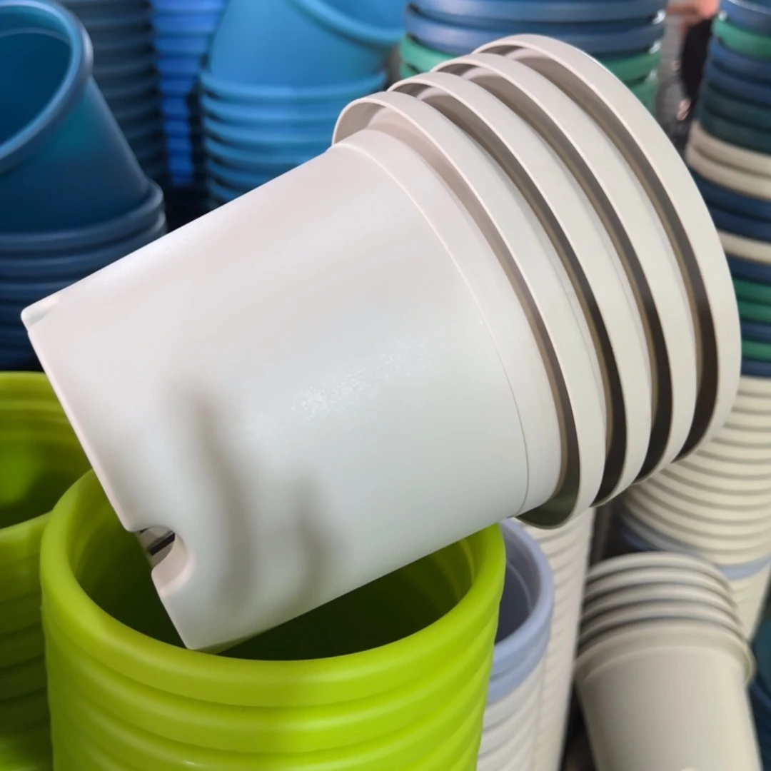 树脂四季盆2#无拖灰白微瑕13