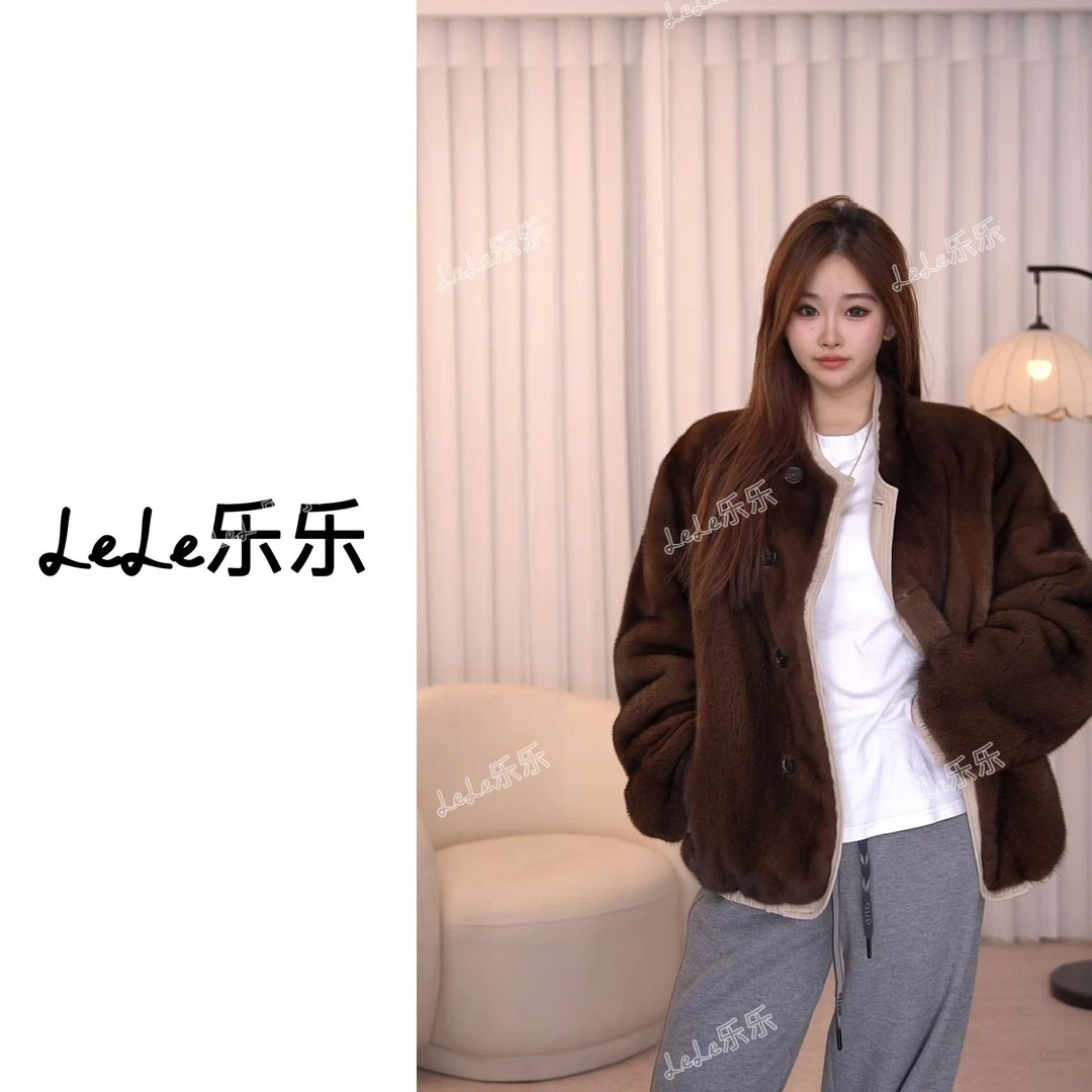 LeLe乐乐 | 「双色小面包」正反两面穿款进口短二水貂皮草