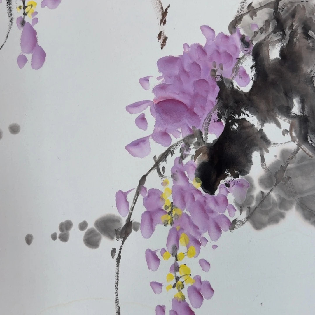 国画纯手绘山水花鸟作品三尺