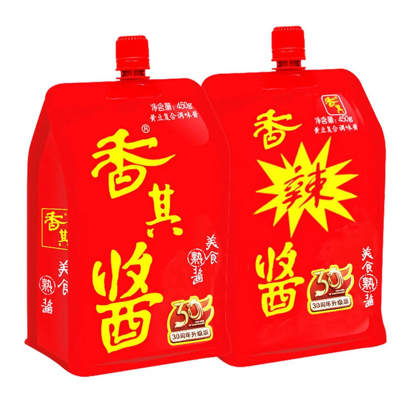 香其酱450g大袋香辣酱自立袋商用黄豆酱东北酱农家酱拌面酱下饭酱