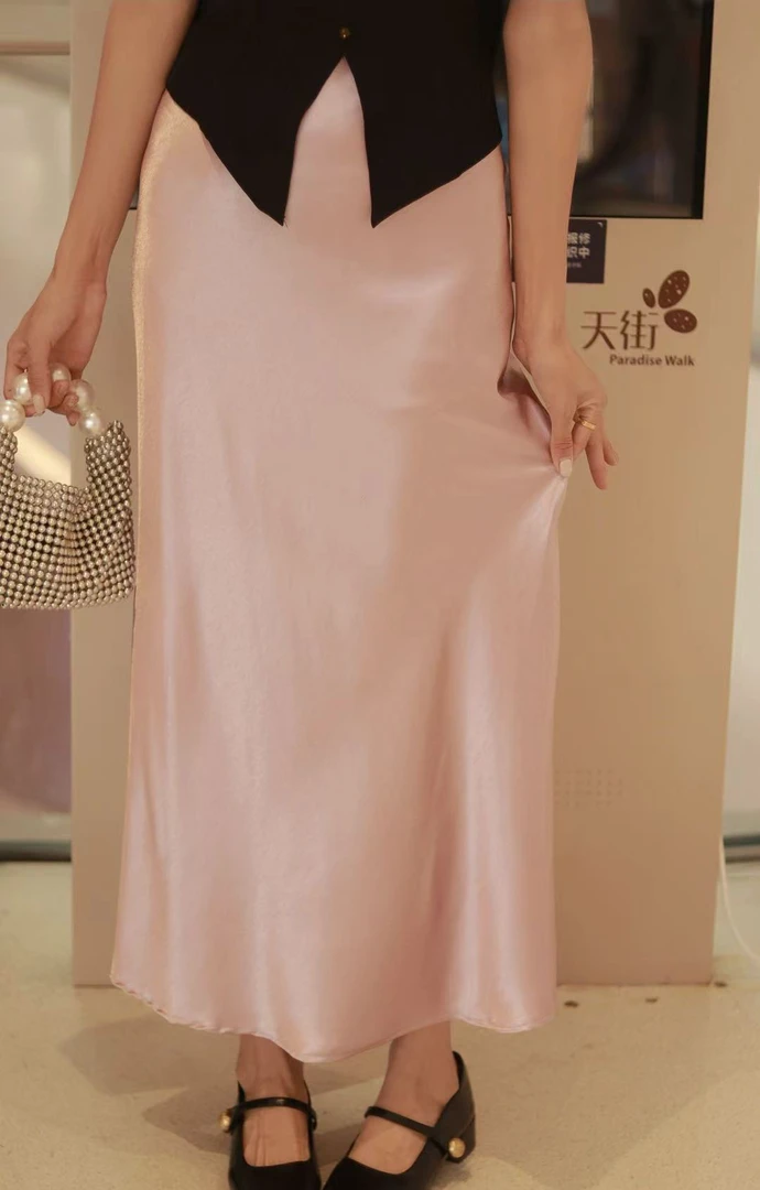 【海南简爱】醋酸缎面半身裙套装女夏裙子 8816