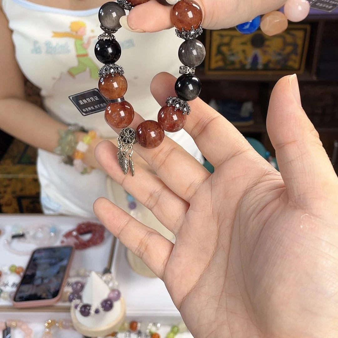 水晶手链银S925镀金镶嵌