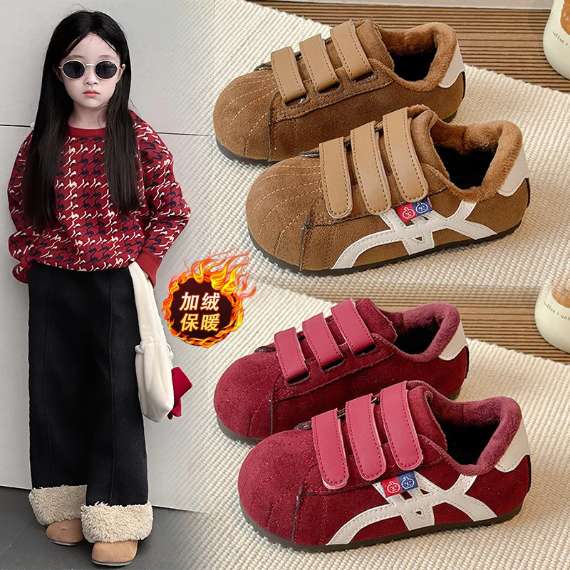 ABC儿童鞋子2025秋冬新款小女孩二棉运动鞋女童加绒保暖休闲鞋潮