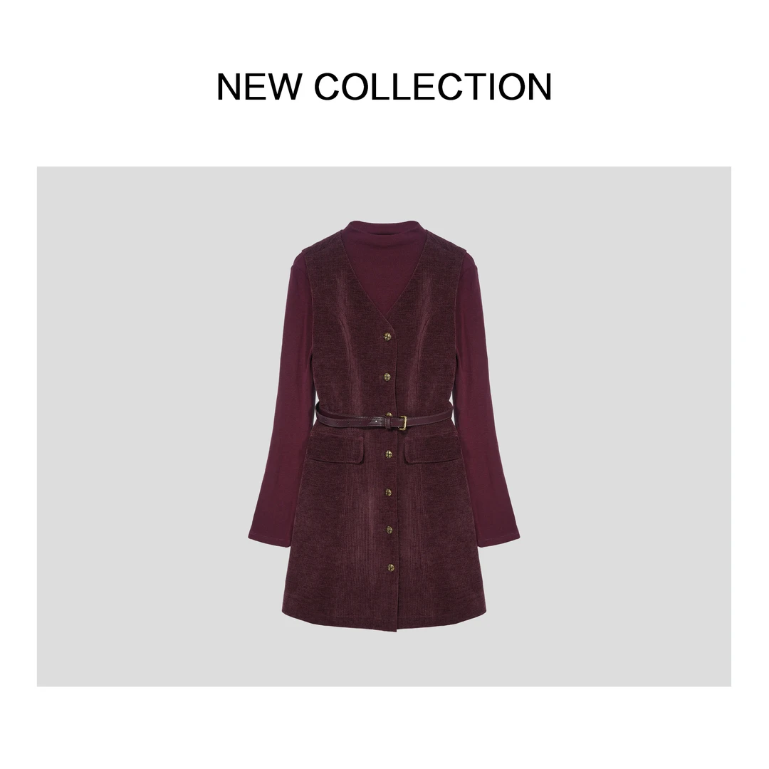 【小依专享】女士显瘦气质时尚轻奢红色套装D3F58057-8057秋季秋冬