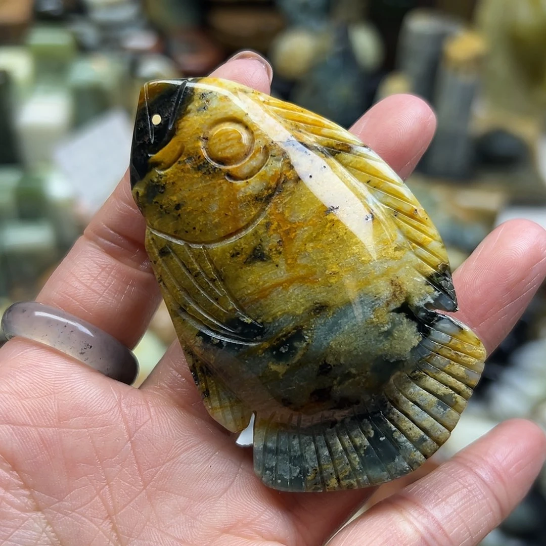 岫玉未镶嵌颈饰花玉球蓝手玩有瑕