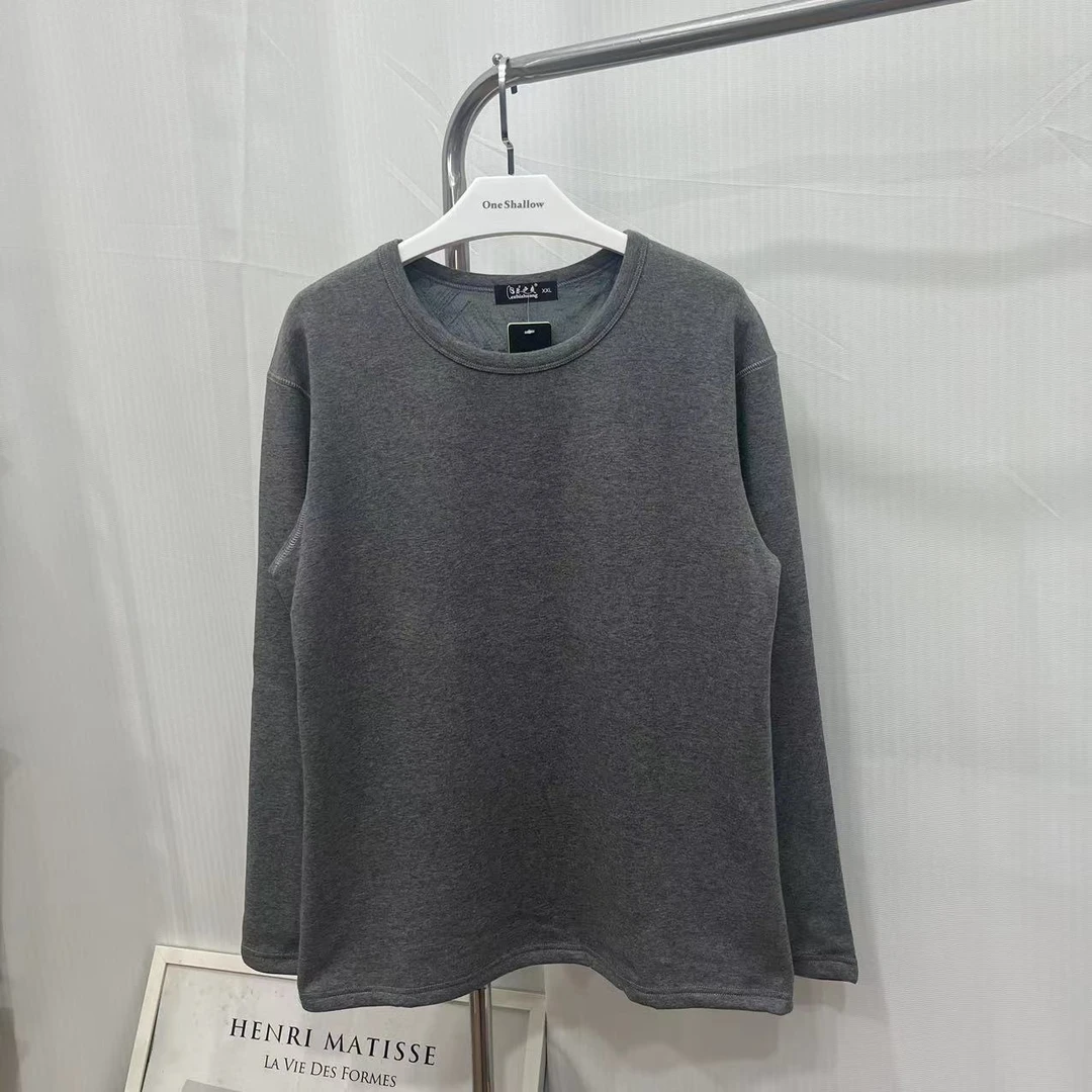 2240秋冬纯色加绒加厚贴身保暖上衣9903