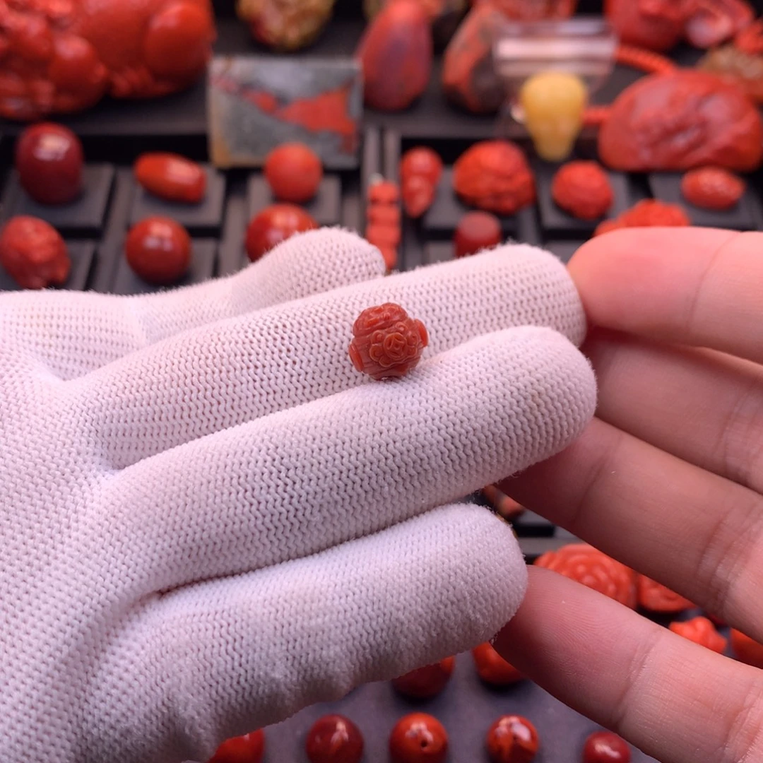 南红玛瑙未镶嵌精工雕刻聚宝炉顶珠11mm+