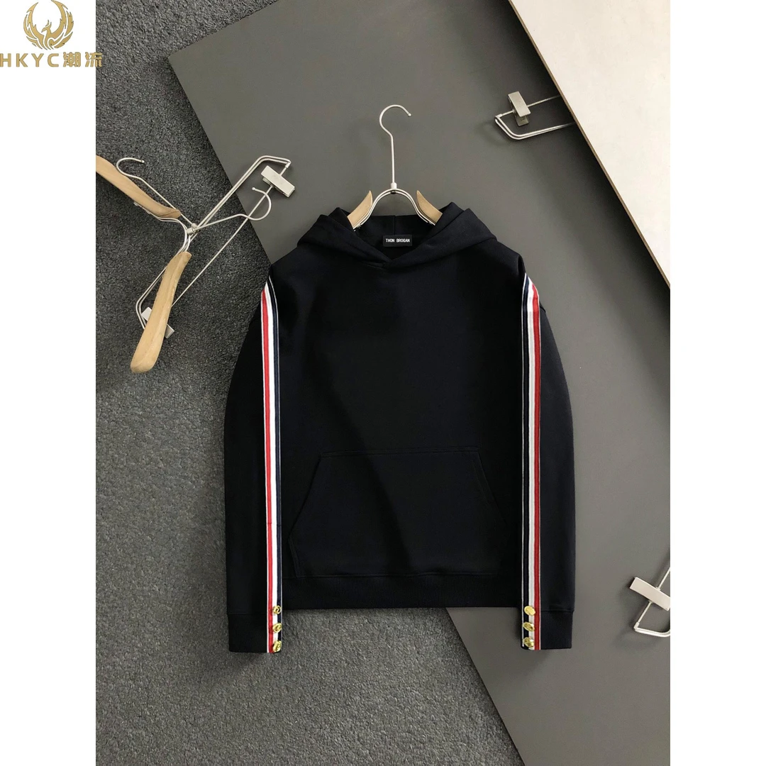 HKYC秋冬2025套头衫连帽长袖运动衫男女双袖带带休闲运动夹克韩版