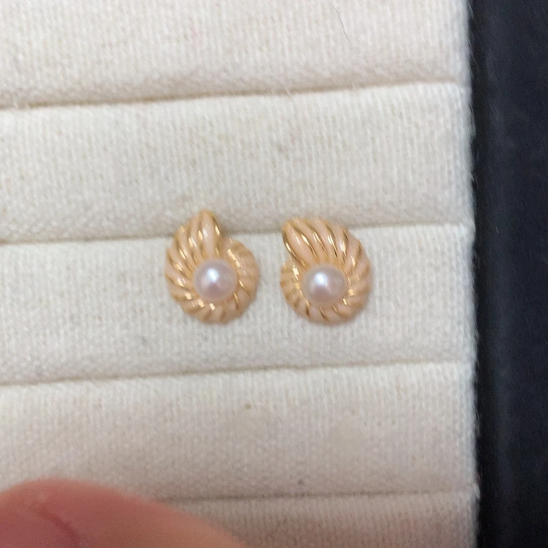 淡水珍珠耳饰合金