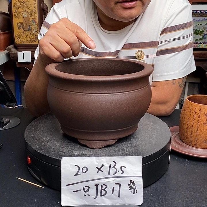 紫砂花盆货号一只JB17