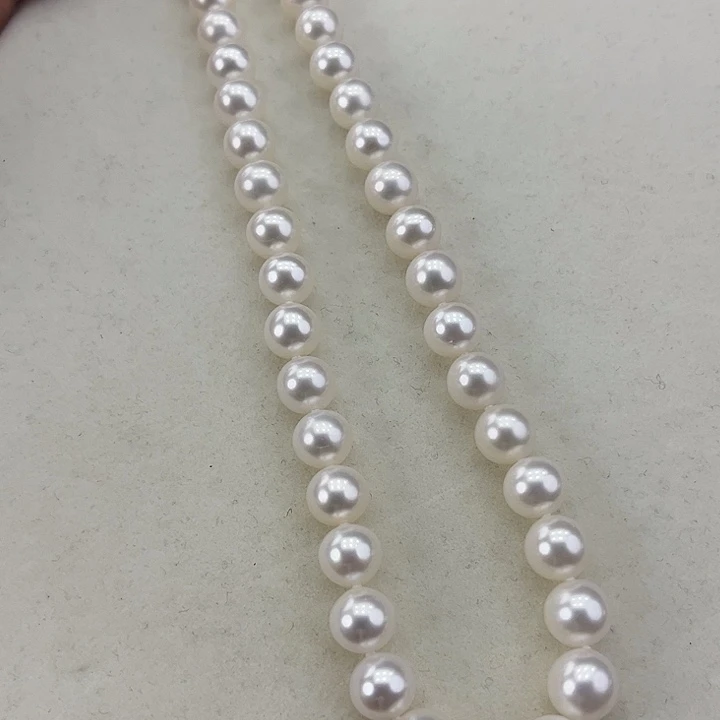 淡水珍珠颈饰银S925镶嵌卡9冷白高品