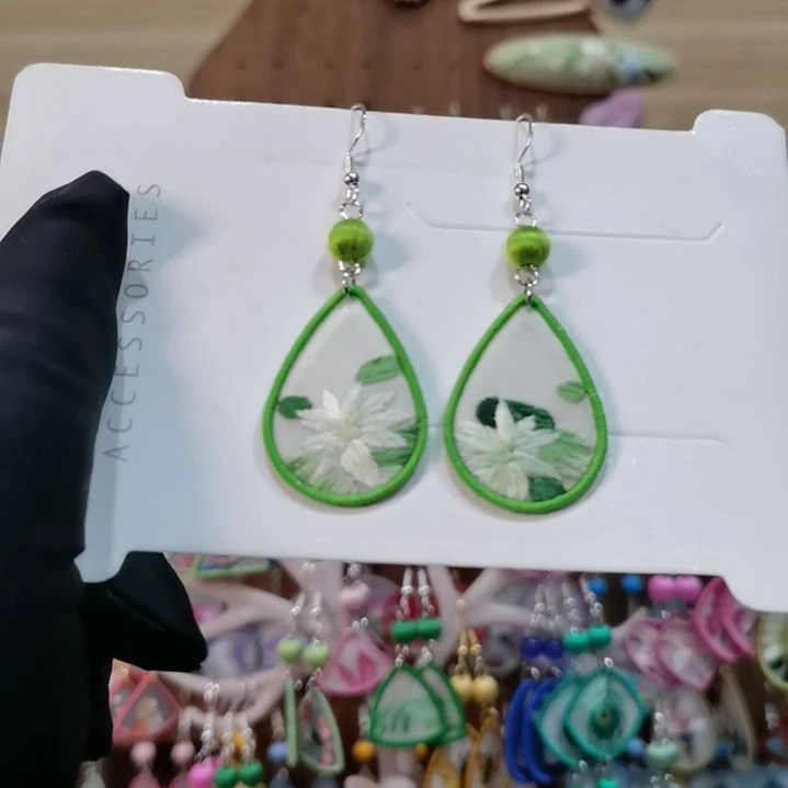 织绣苏绣耳环耳钉耳饰