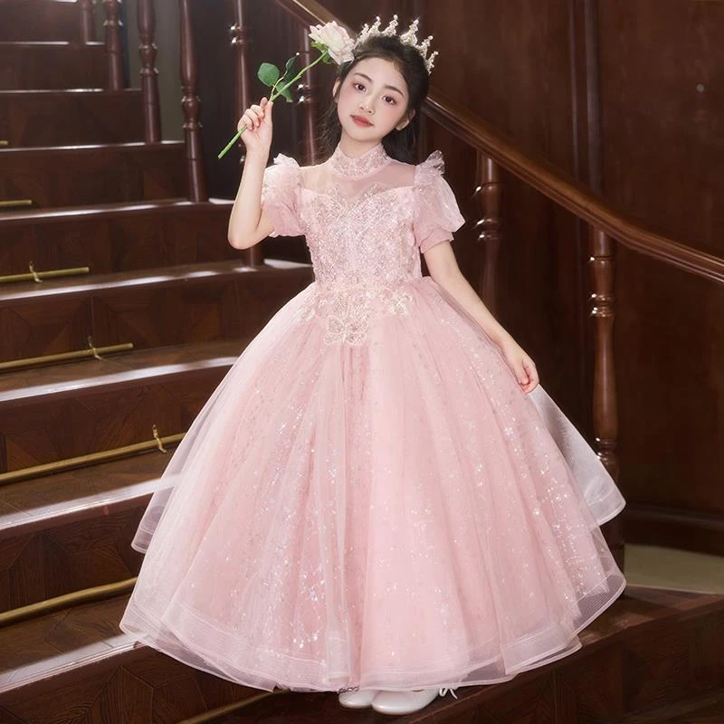 女童晚礼服公主裙2025新款儿童主持人钢琴演出服女孩走秀高端轻奢