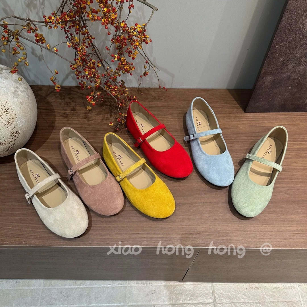 【MM】2025新款玛丽珍鞋浅口一字带舒适百搭芭蕾舞鞋圆头软底
